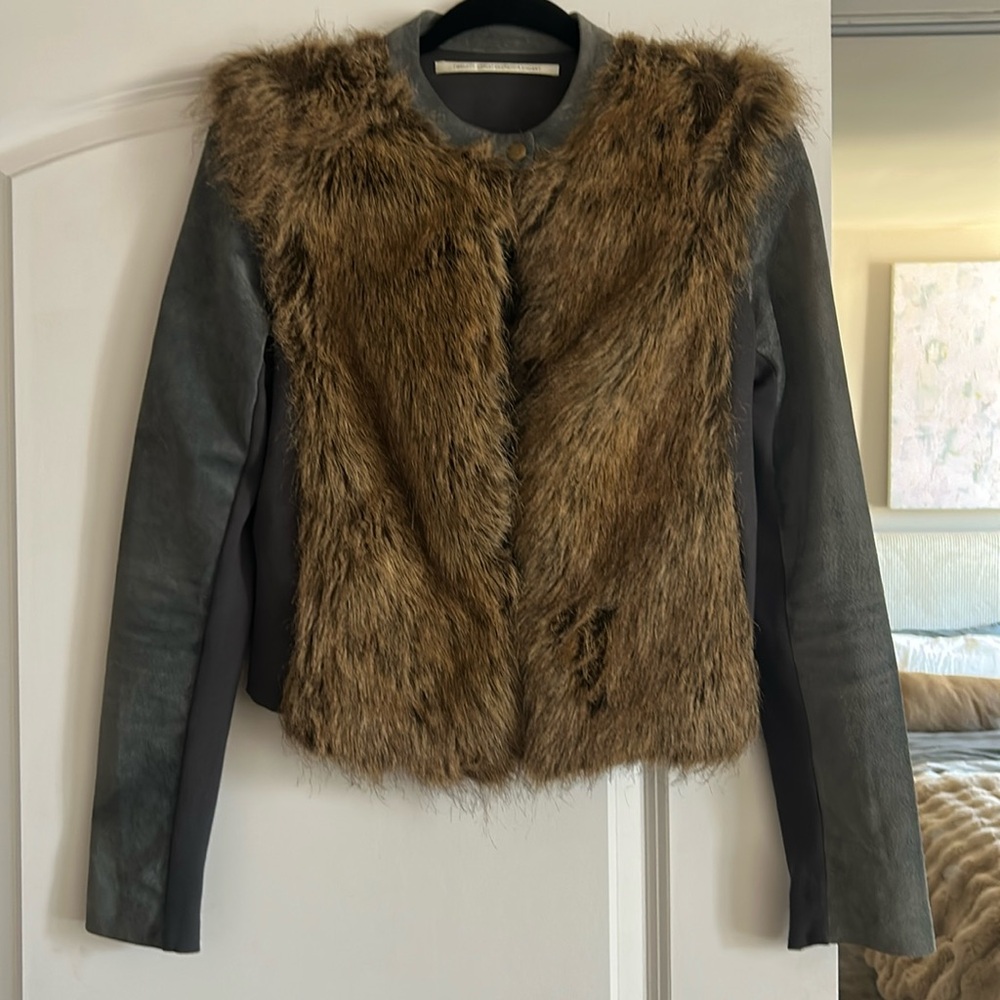 Twelfth Street by Cynthia, Vincent Women's Faux Fur and Suede Jacket Small